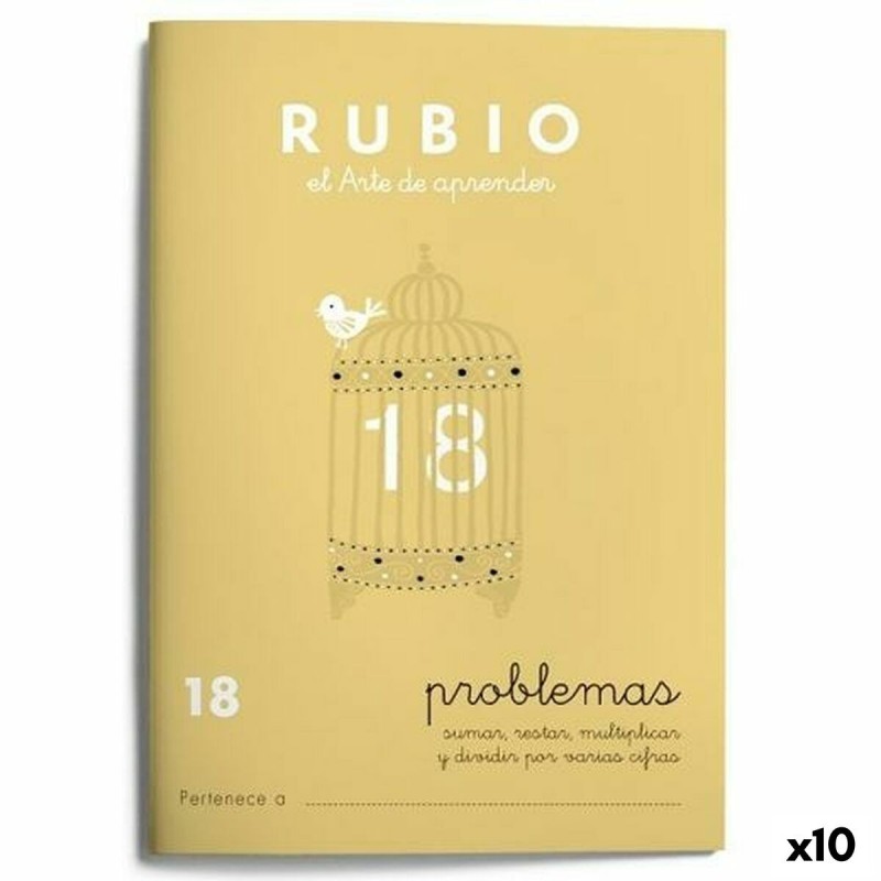 Cuaderno de matemáticas Rubio N 18 A5 Español 20 Hojas (10 Unidades)
