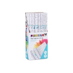 Papel de Regalo Pincello 80GR - COLOREAR Blanco 70 x 150 cm (50 Unidades)