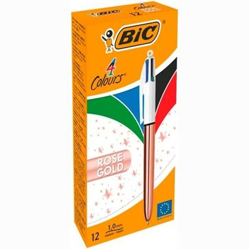 Bolígrafo Bic Blanco Rosa (12 Piezas)