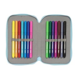 Plumier Doble Gabby's Dollhouse Azul 12.5 x 19.5 x 4 cm (28 piezas)