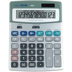 Calculadora Milan Blanco Plateado Metal 18,5 x 14 x 2 cm