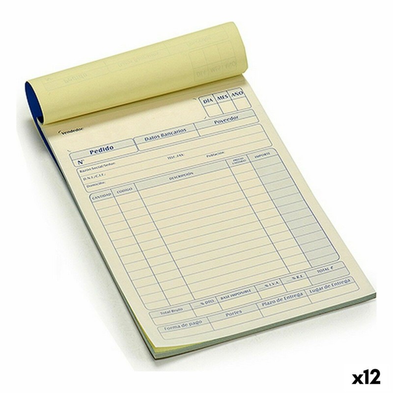 Talonario de Pedidos Pincello AR1607145 14 x 0,5 x 21 cm (12 Unidades) Talonario de Pedidos Pincello AR1607145 14 x 0,5 x 21 cm (12 Unidades)