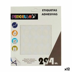 Etiquetas adhesivas Pincello 1711077 Blanco 17 x 24 mm Ovalado (12 Unidades)