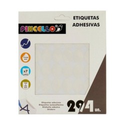 Etiquetas adhesivas Pincello 1711077 Blanco 17 x 24 mm Ovalado (12 Unidades)