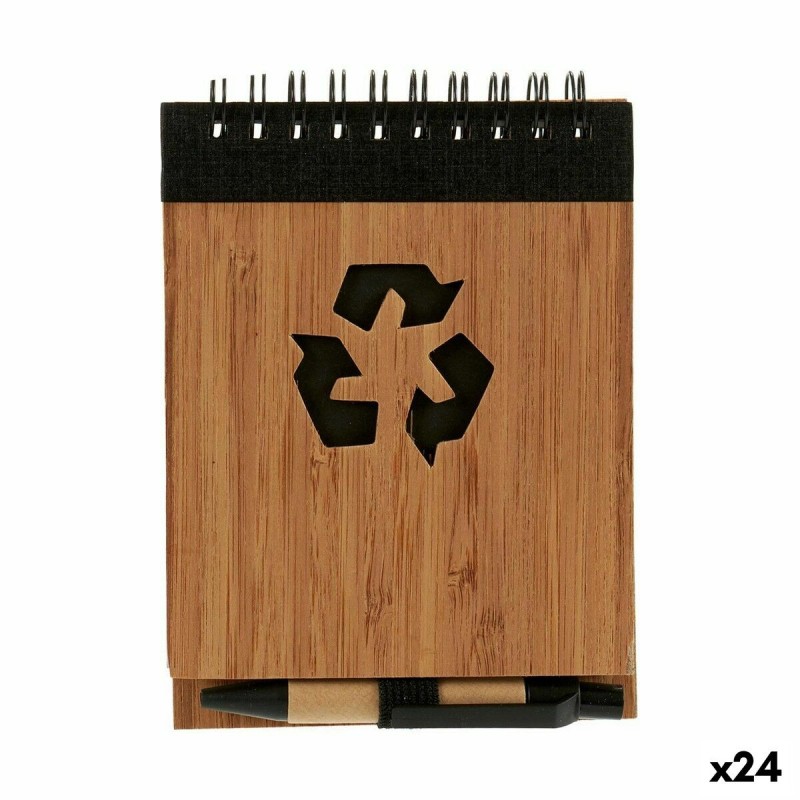 Libreta de Anillas con Bolígrafo Pincello AR1810139 1 x 10 x 13 cm Bambú (24 Unidades)