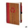 Libreta de Anillas con Bolígrafo Pincello AR1810137 1 x 16 x 12 cm Bambú (12 Unidades)