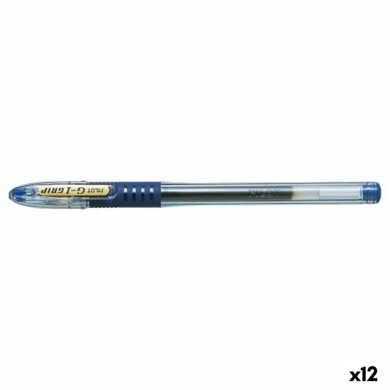 Bolígrafo de gel Pilot G1 Grip Azul 0,32 mm (12 Unidades)