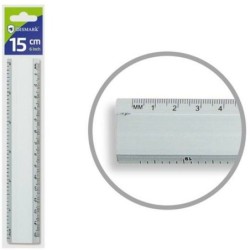 Regla Bismark Plateado Aluminio 15 cm (40 unidades)