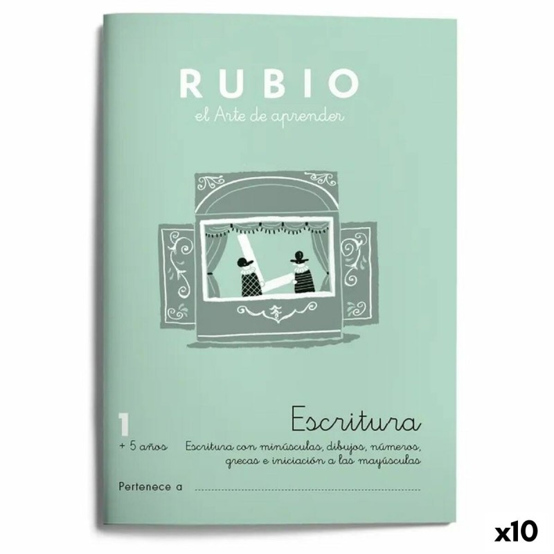 Cuaderno de escritura y caligrafía Rubio N1 A5 Español 20 Hojas (10 Unidades)