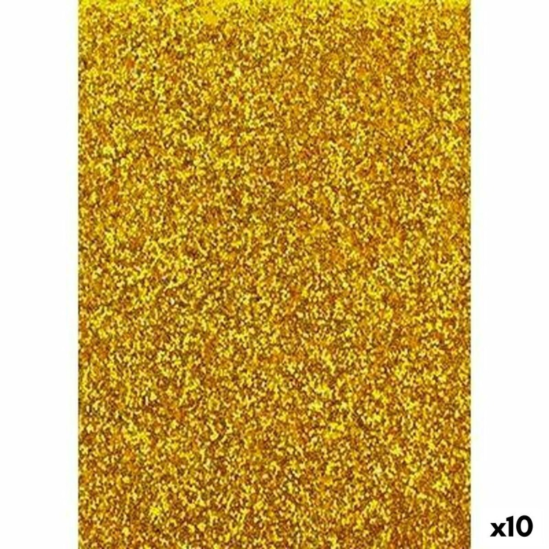 Papel Fama Glitter Dorado Goma Eva 50 x 70 cm (10 Unidades) Papel Fama Glitter Dorado Goma Eva 50 x 70 cm (10 Unidades)