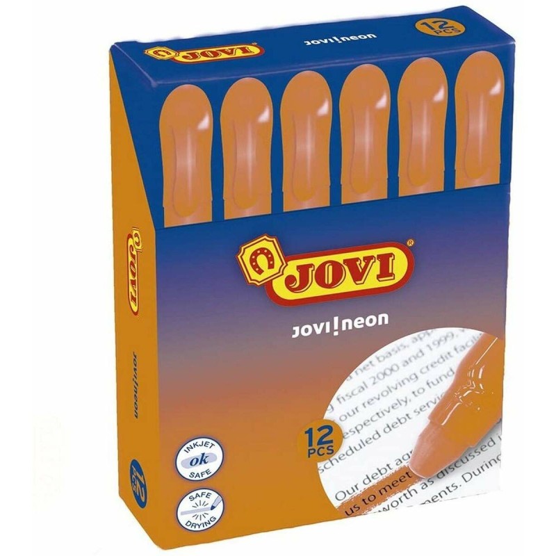 Marcador Fluorescente Jovi Jovi!neon Naranja 12 Piezas Marcador Fluorescente Jovi Jovi!neon Naranja 12 Piezas