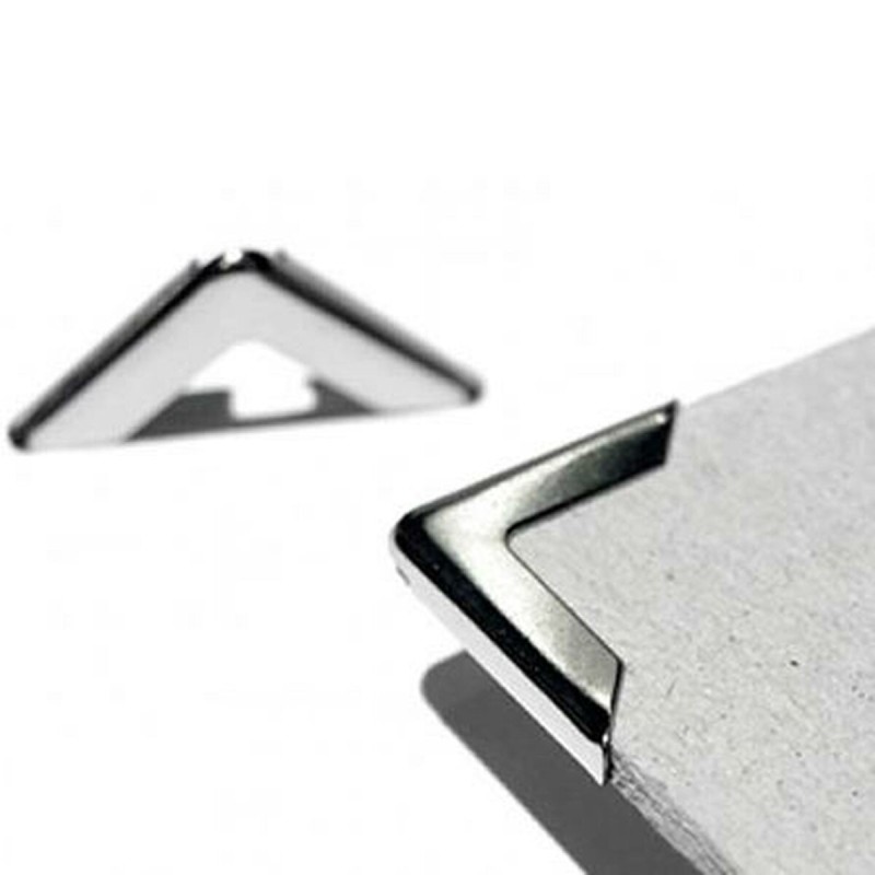 Cantonera para carpeta Displast 100 Unidades Plateado Níquel Cantonera para carpeta Displast 100 Unidades Plateado Níquel