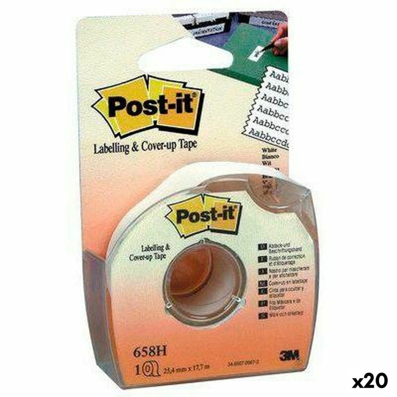 Cinta Adhesiva Post-it 658H Blanco 25,4 mm x 17,7 m (12 Unidades) Cinta Adhesiva Post-it 658H Blanco 25,4 mm x 17,7 m (12 Unidades)