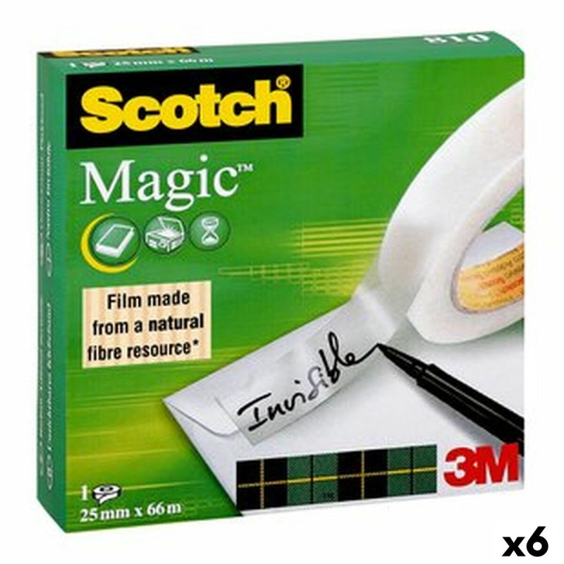 Cinta Adhesiva Scotch Magic 810 Transparente 25 mm x 66 m (9 Unidades) Cinta Adhesiva Scotch Magic 810 Transparente 25 mm x 66 m (9 Unidades)