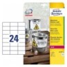 Etiquetas adhesivas Avery 20 Hojas Blanco 70 x 37 mm