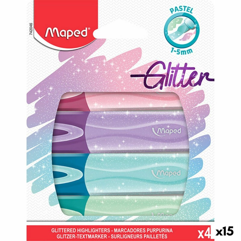 Set de Marcadores Fluorescentes Maped 4 Piezas Multicolor (15 Unidades)