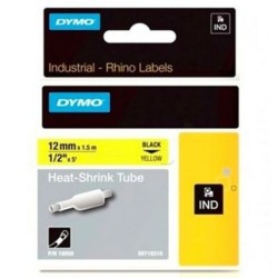 Cinta Laminada para Rotuladoras Rhino Dymo ID1-12 Amarillo Negro 12 x 1,5 mm (5 Unidades)