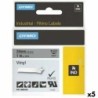 Cinta Laminada para Rotuladoras Rhino Dymo ID1-12 12 x 5,5 mm Negro Blanco Vinilo Autoadhesivas (5 Unidades)