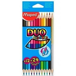 Lápices de colores Maped Duo Color' Peps	 Multicolor 12 Piezas Doble punta (12 Unidades)