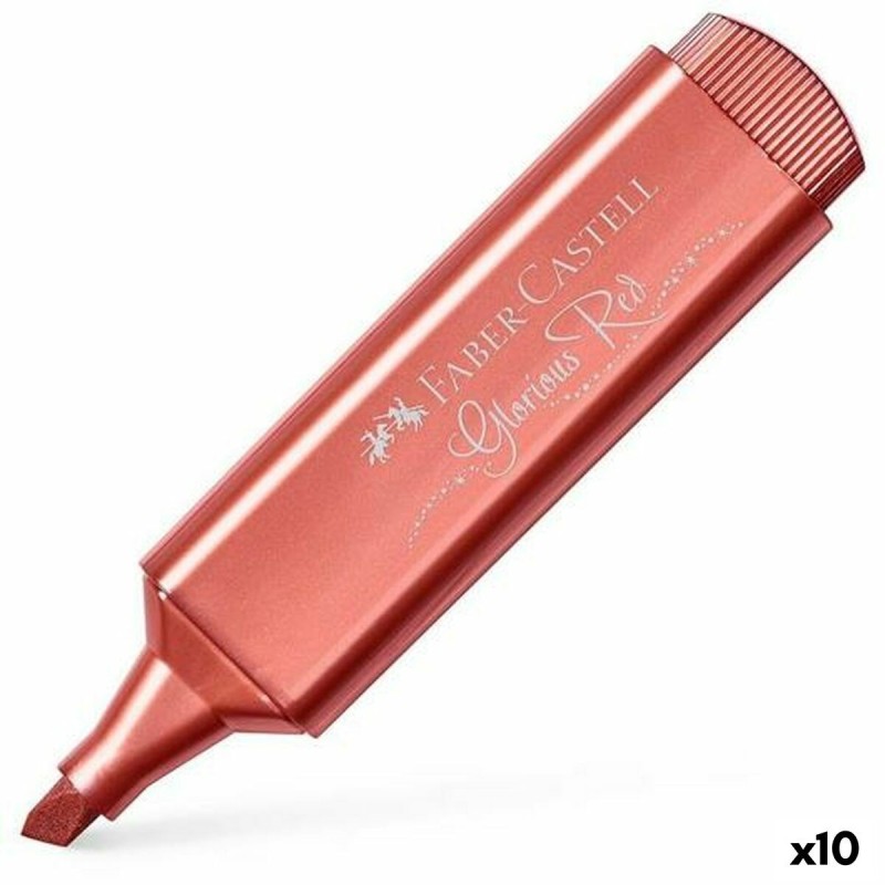 Marcador Faber-Castell Textliner 46 metálico Rojo (10 Unidades) Marcador Faber-Castell Textliner 46 metálico Rojo (10 Unidades)