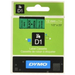 Cinta Laminada para Rotuladoras Dymo D1 45019 12 mm LabelManager™ Verde Negro (5 Unidades)