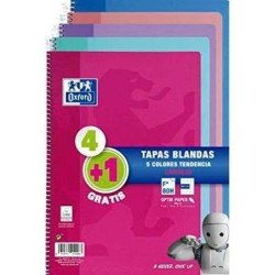 Set de Cuadernos Oxford Multicolor Din A4 80 Hojas 21,5 x 31,5 cm 5 Piezas