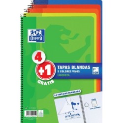 Set de Cuadernos Oxford Multicolor Din A4 80 Hojas 21,5 x 31,5 cm 5 Piezas