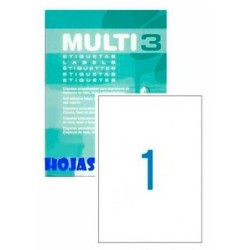 Etiquetas para Impresora MULTI 3 Blanco Recto 100 Hojas 210 x 297 mm