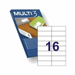 Etiquetas para Impresora MULTI 3 4708 Blanco Recto 100 Hojas 105 x 37 mm 105 x 37mm