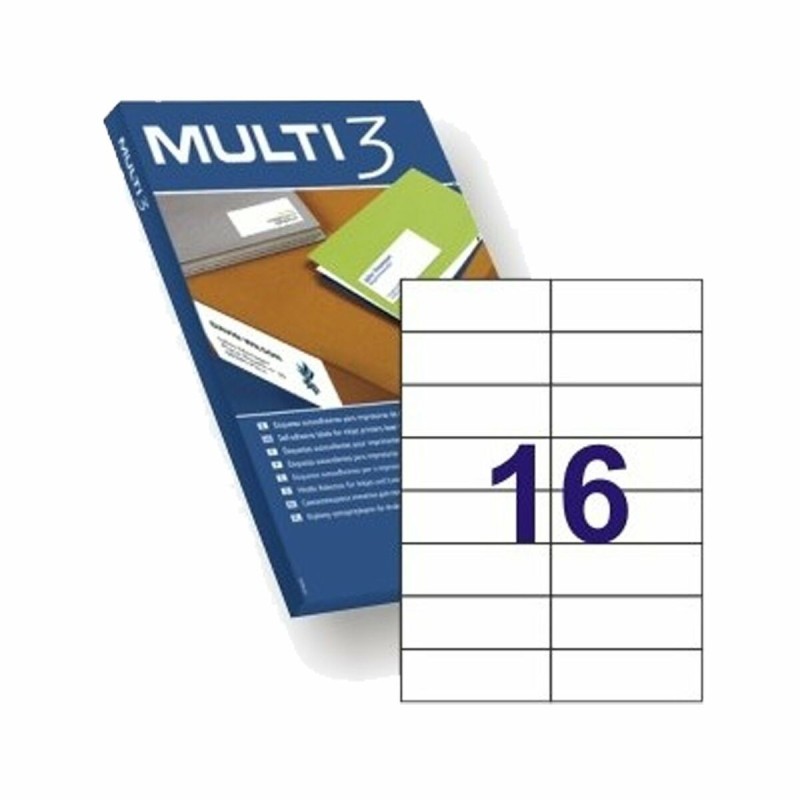 Etiquetas para Impresora MULTI 3 4708 Blanco Recto 100 Hojas 105 x 37 mm 105 x 37mm