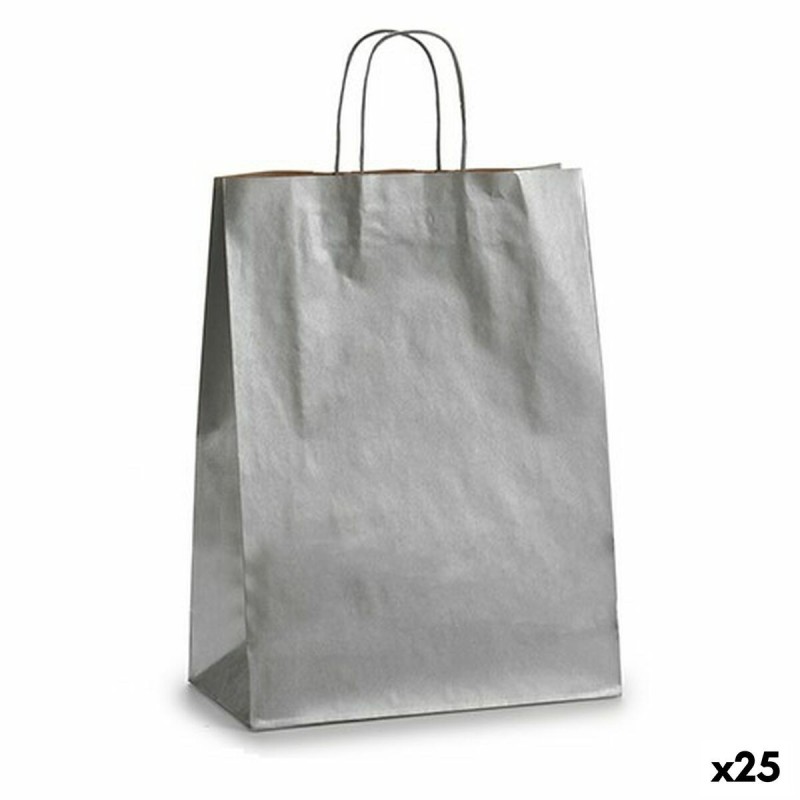 Bolsa de Papel Pincello 32411 Plateado 12 x 52 x 32 cm 32 X 12 X 50 cm (25 Unidades)