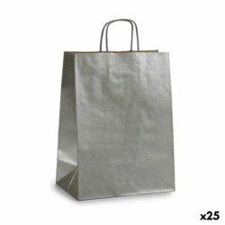 Bolsa de Papel Pincello 24311 Plateado 24 x 12 x 40 cm (25 Unidades)