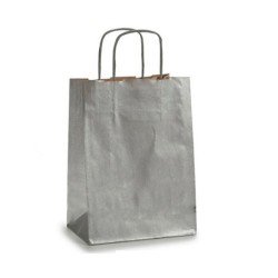 Bolsa de Papel Pincello 18241 Plateado 18 x 8 x 31 cm (25 Unidades)