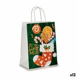 Bolsa de Papel Krist+ K-70-26 Verde Calcetín de Navidad (12 Unidades)