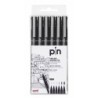 Set de Rotuladores Uni-Ball PIN-200(S) Negro Multicolor 6 Piezas