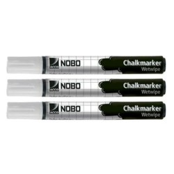 Rotuladores de tiza líquida Nobo Blanco (3 Piezas)