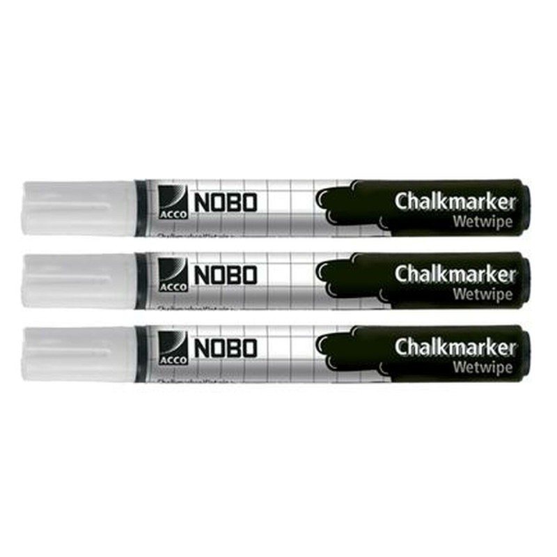 Rotuladores de tiza líquida Nobo Blanco (3 Piezas)