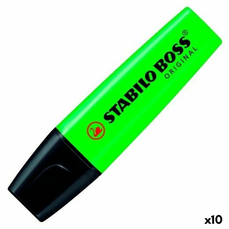 Marcador Fluorescente Stabilo Boss Verde Negro/Verde 10 Piezas (10 Unidades) (1 unidad) Marcador Fluorescente Stabilo Boss Verde Negro/Verde 10 Piezas (10 Unidades) (1 unidad)