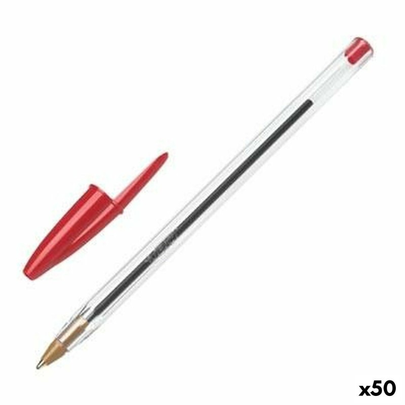 Bolígrafo Bic Cristal Original Rojo 0,32 mm (50 Unidades) Bolígrafo Bic Cristal Original Rojo 0,32 mm (50 Unidades)