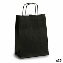 Bolsa de Papel Pincello 18242 Negro 18 x 8 x 31 cm (25 Unidades)