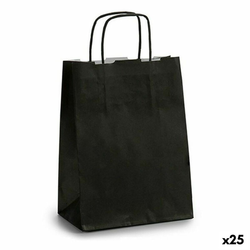 Bolsa de Papel Pincello 18242 Negro 18 x 8 x 31 cm (25 Unidades)