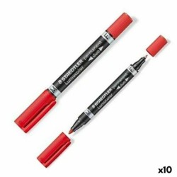 Rotulador permanente Staedtler Lumocolor 348 Doble Rojo (10 Unidades)