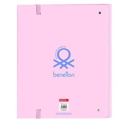 Carpeta de anillas Benetton Pink Rosa (27 x 32 x 3.5 cm)