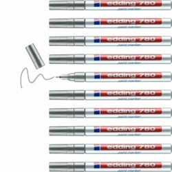 Rotulador permanente Edding 780 Plateado (10 Unidades)