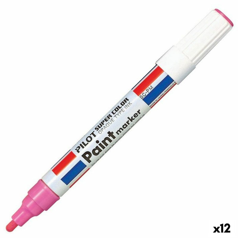 Rotulador permanente Pilot SC-PM-P Rosa (12 Unidades)