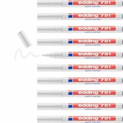 Rotulador permanente Edding E751 Blanco (10 Unidades)
