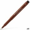 Rotulador permanente Faber-Castell Pitt Artist Marrón (10 Unidades)