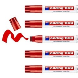 Rotulador permanente Edding 850 Rojo (5 Unidades)