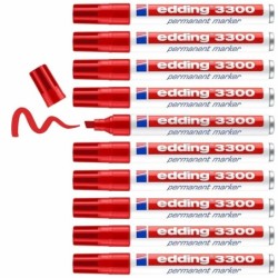 Rotulador permanente Edding 3300 Rojo (10 Unidades)