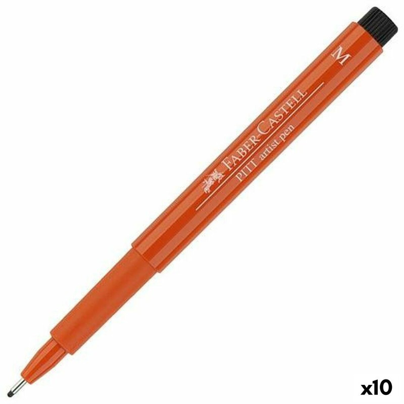 Rotuladores Faber-Castell Pitt Artist Fineliner M Naranja Oscuro (10 Unidades)